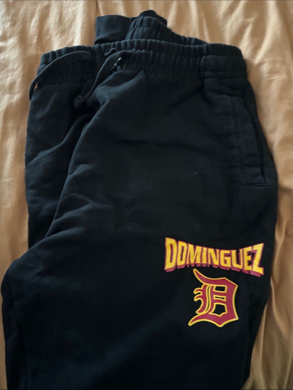 Men's Black Sweatpants with Maroon & Gold Team Script